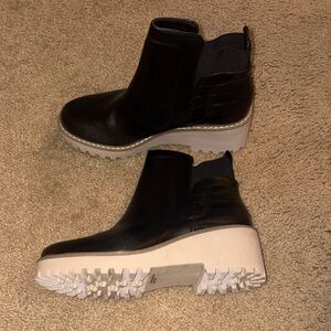 DV by Dolce Vita Black Ankle Boots with Cream Soles
